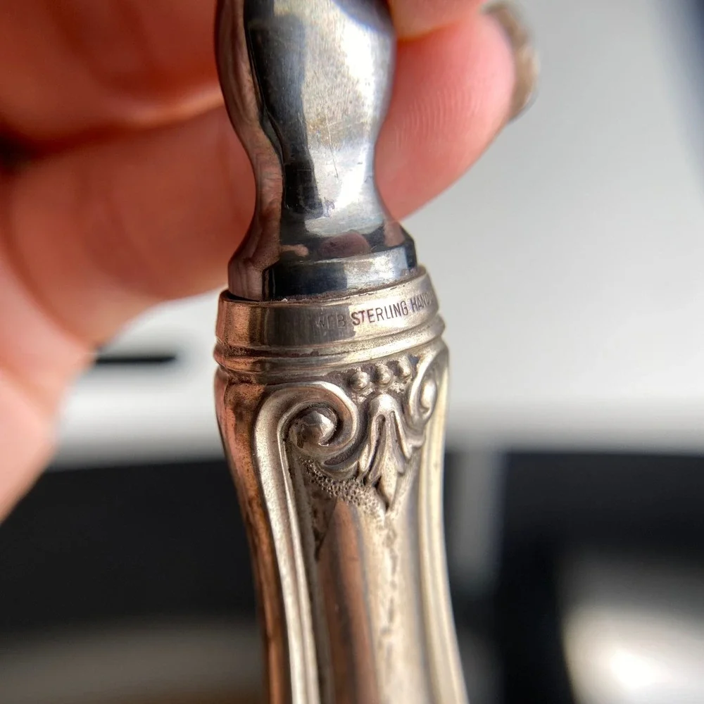 Web Sterling Handle Sheffield England EPNS A1 Silver Plate Ladle with Box 13.5in